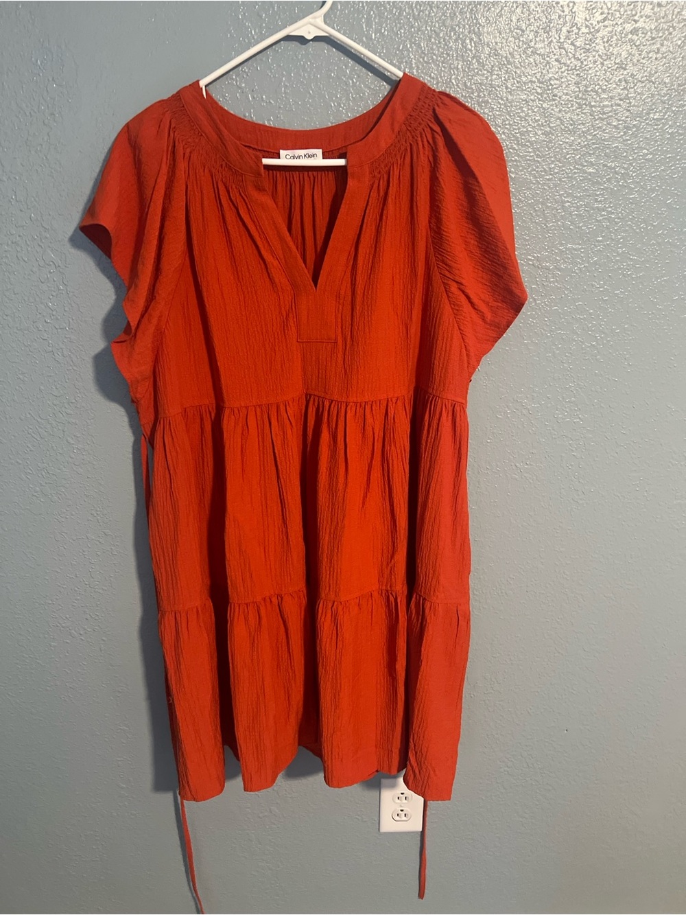 Calvin Klein Orange Tiered dress